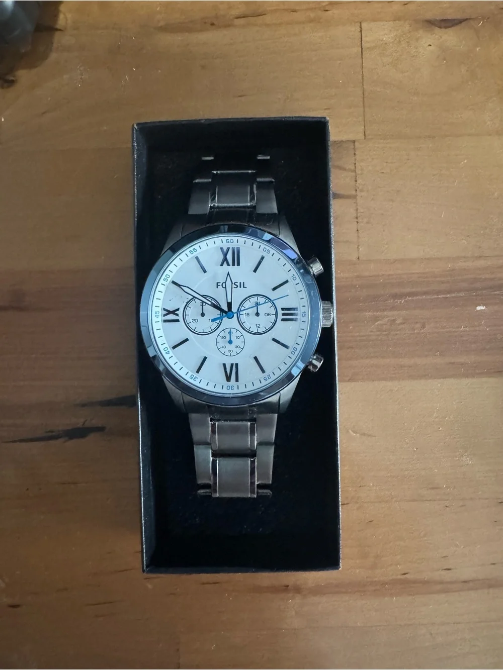 Fossil Silver Watch with White Dial